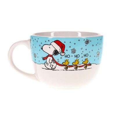 Peanuts Snoopy and Woodstock Holiday Ceramic Soup Mug  Holds 24 Ounces Image 2