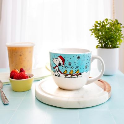Peanuts Snoopy and Woodstock Holiday Ceramic Soup Mug  Holds 24 Ounces Image 3