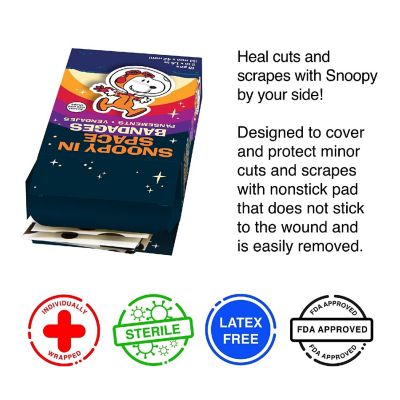 Peanuts Snoopy In Space Adhesive Bandages  18 Count Image 2
