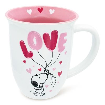 Peanuts Snoopy "Love" Balloons Wide Rim Ceramic Mug  Holds 16 Ounces Image 1