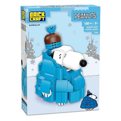 Peanuts Snoopy Puffer Jacket 188-Piece Brickcraft Building Set Image 1