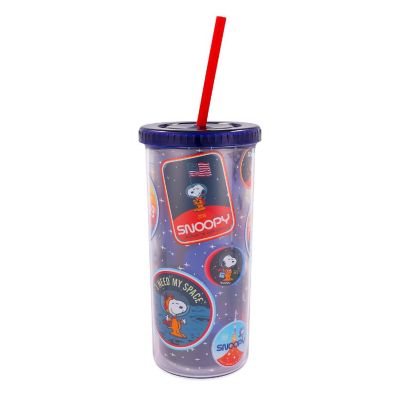 Peanuts Snoopy Space Explorer 20-Ounce Carnival Cup With Lid and Straw Image 1