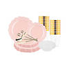 Pearl Pink Round Lotus Plastic Tableware Set - (120 Settings) Image 1