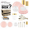 Pearl Pink Round Lotus Plastic Tableware Set - (60 Settings) Image 1