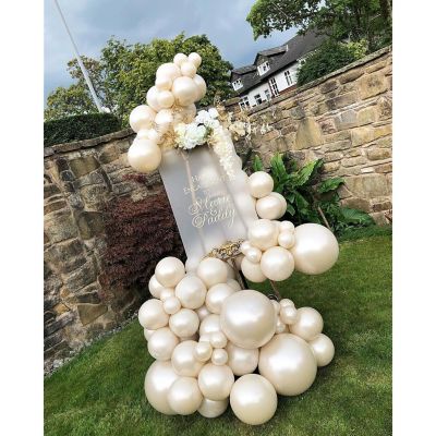 Pearl White Double-Stuffed Balloons - 63 Pack for Party Decorations Image 1
