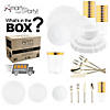 Pearl White Round Lotus Plastic Tableware Set - (60 Settings) Image 1