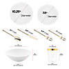 Pearl White Round Lotus Plastic Tableware Set - (60 Settings) Image 2