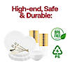 Pearl White Round Lotus Plastic Tableware Set - (60 Settings) Image 3