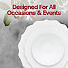 Pearl White Round Lotus Plastic Tableware Set - (60 Settings) Image 4