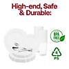 Pearl White Round Lotus Plastic Wedding Value Set - (20 Settings) Image 2