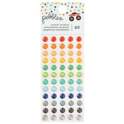 Pebbles Cool Boy Enamel Dots 60/Pkg-Silver Foil Image 1