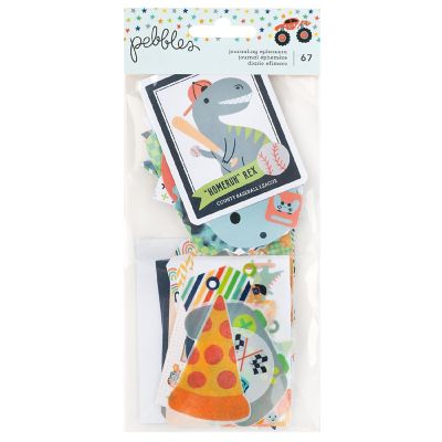 Pebbles Cool Boy Ephemera Die-Cuts 67/Pkg-Journaling, Silver Foil Image 1