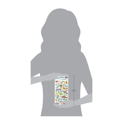 Pebbles Cool Boy Puffy Stickers 48/Pkg-Icons, Silver Foil Image 3