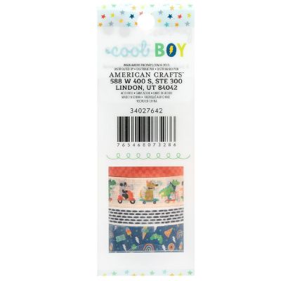 Pebbles Cool Boy Washi Tape-8/Pkg Image 2
