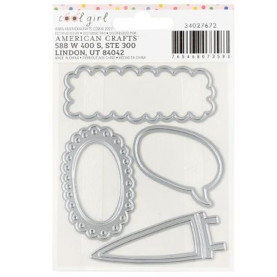 Pebbles Cool Girl Metal Die Set-4/Pkg Image 1