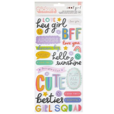 Pebbles Cool Girl Thickers Stickers 107/Pkg-Phrase Image 1
