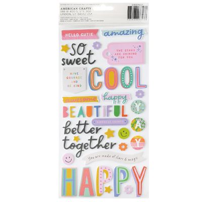 Pebbles Cool Girl Thickers Stickers 107/Pkg-Phrase Image 1