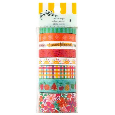 Pebbles Fun In The Sun Washi Tape-8/Pkg Image 1
