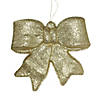 PENN - 16" Gold Glittered Battery Operated Lighted LED Bow Christmas Decoration Image 1