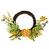 Peonies Artificial Fall Harvest Twig Wreath  22-Inch  Unlit Image 1