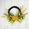 Peonies Artificial Fall Harvest Twig Wreath  22-Inch  Unlit Image 3