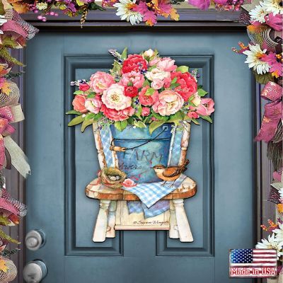 Peonies Bouquet Easter Door Decor By Susan Winget Image 1