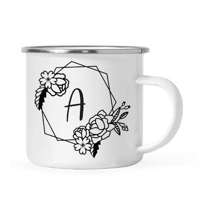 Peonies Monogram A 11oz Campfire Mug Image 1