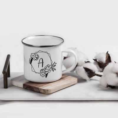 Peonies Monogram A 11oz Campfire Mug Image 1