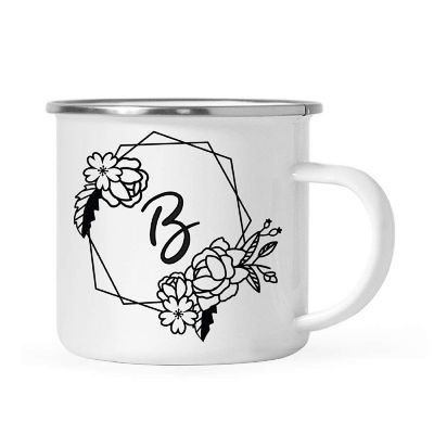 Peonies Monogram B 11oz Campfire Mug Image 1