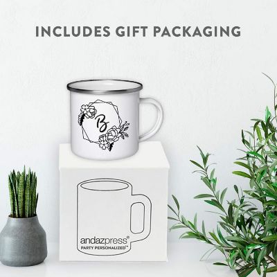 Peonies Monogram B 11oz Campfire Mug Image 3