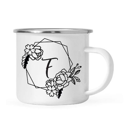 Peonies Monogram F 11oz Campfire Mug Image 1