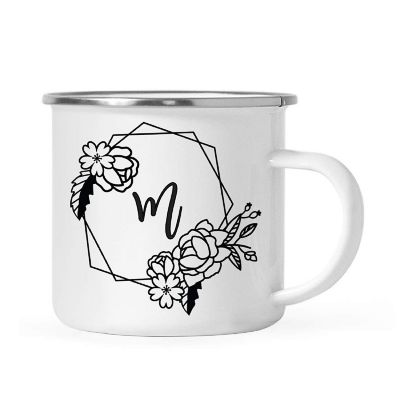 Peonies Monogram M 11oz Campfire Mug Image 1