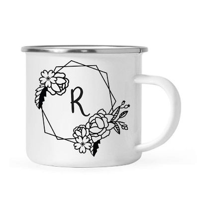 Peonies Monogram R 11oz Campfire Mug Image 1
