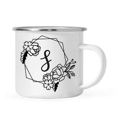 Peonies Monogram S 11oz Campfire Mug Image 1