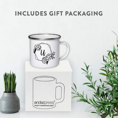 Peonies Monogram U 11oz Campfire Mug Image 3