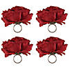 Peony Napkin Ring (Set Of 4) Deep Red Image 1