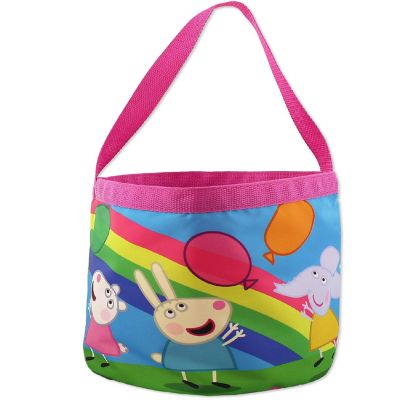 Peppa Pig Girls Collapsible Nylon Bucket Toy Storage Gift Tote Bag (One Size, Multicolor) Image 1