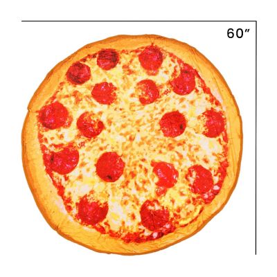 Pepperoni Pizza Round Throw Blanket Image 3