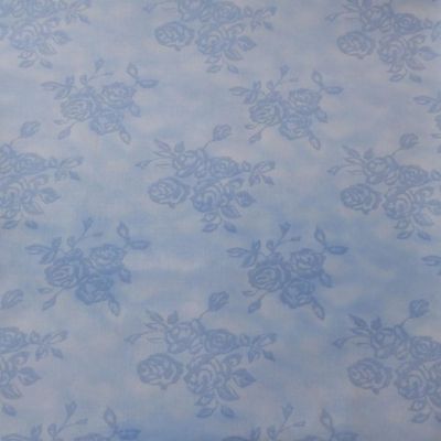 Periwinkle Paradise Blue Floral Cotton Fabric by April and Co 1 Yard 12 Inches Image 1