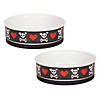 Pet Bowl Bad To The Bone Large 7.5Dx2.4H (Set Of 2) Image 1