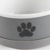 Pet Bowl Black Paw Print Gray Large 7.5Dx2.4H (Set Of 2) Image 1