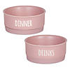 Pet Bowl Dinner And Drinks Pale Mauve Small (Set Of 2) Image 1