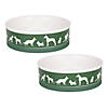 Pet Bowl Dog Show Hunter Green Large 7.5Dx2.4H (Set Of 2) Image 1