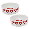 Pet Bowl Heart Paw, Large 7.5Dx2.4H (Set Of 2) Image 1