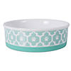 Pet Bowl Lattice Aqua Large 7.5X2.4 Image 1