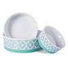 Pet Bowl Lattice Aqua Medium 6X2 Image 1