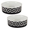 Pet Bowl Lattice Black Medium 6Dx2H (Set Of 2) Image 1