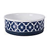 Pet Bowl Lattice Nautical Blue Medium 6X2 Image 1