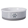 Pet Bowl Paw Patch Stripe Gray Large 7.5X2.4 Image 1