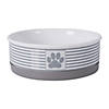 Pet Bowl Paw Patch Stripe Gray Medium 6X2 Set/2 Image 1